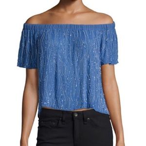 Parker Sequin Off The Shoulder Top